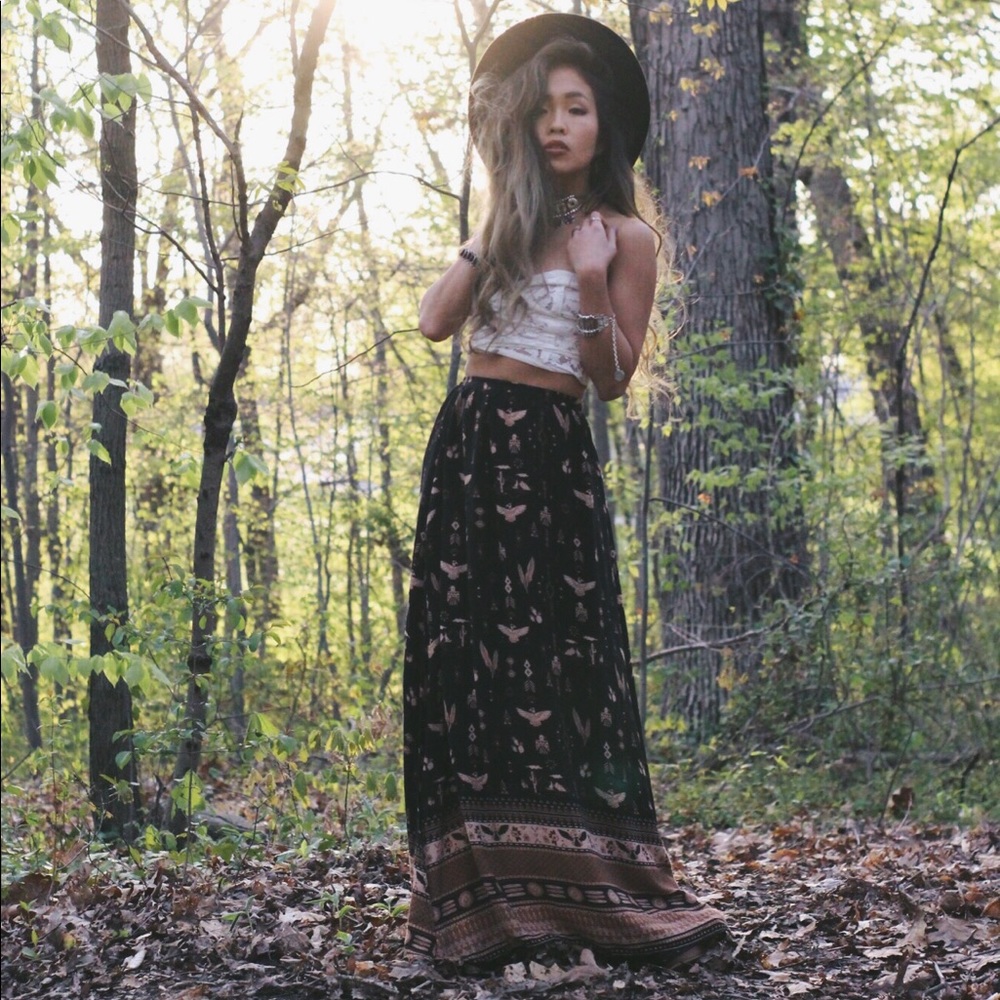 SPELL gypsy boho maxi skirt